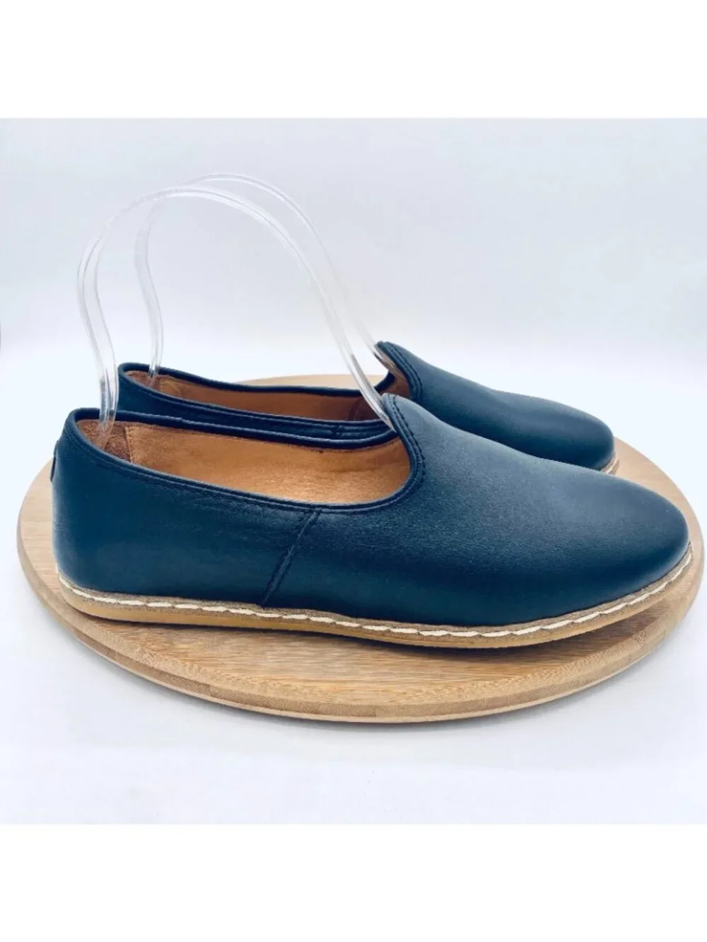 Charix Shoes Womens 5 36 Black Leather Barefoot Ballet Flats Minimalist
